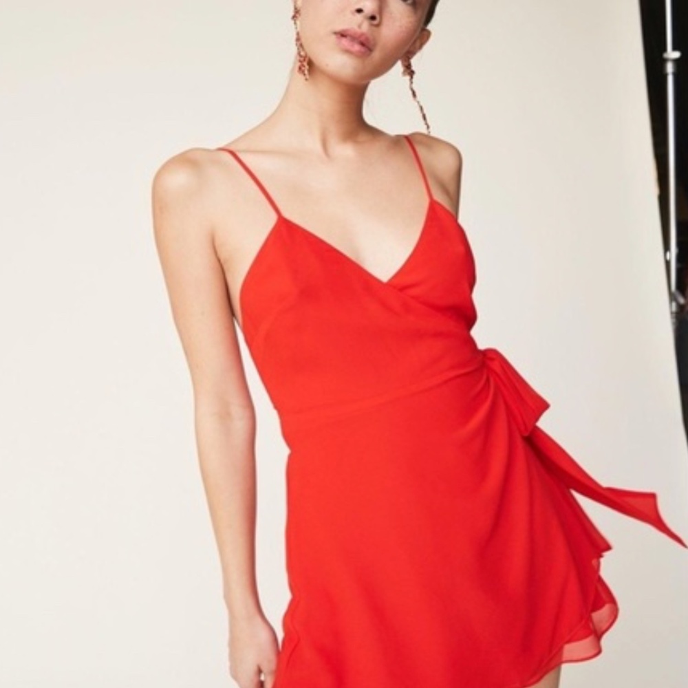 LPA Red Mini Wrap Dress -  size Small